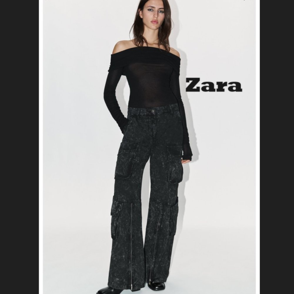 NWT ZARA WOMAN Collection Relaxed Fit Mid-rise Cargo Pants